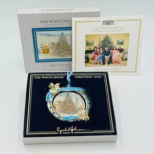 White House Historical Association CHRISTMAS ORNAMENT 2021 LB Johnson in Box ins